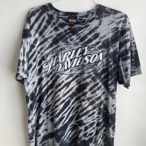 Harley Davidson Mens Tshirt Sz XL Short Sleeves 100% Cotton Gray White